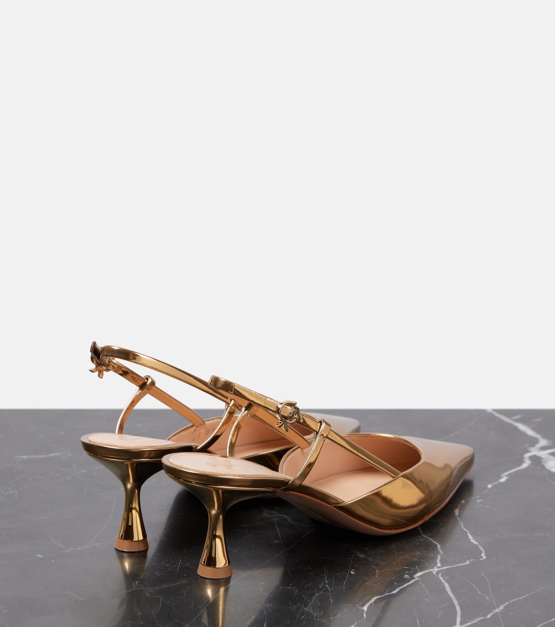 Slingback-Pumps Ascent 55 aus Metallic-Leder | Gianvito Rossi