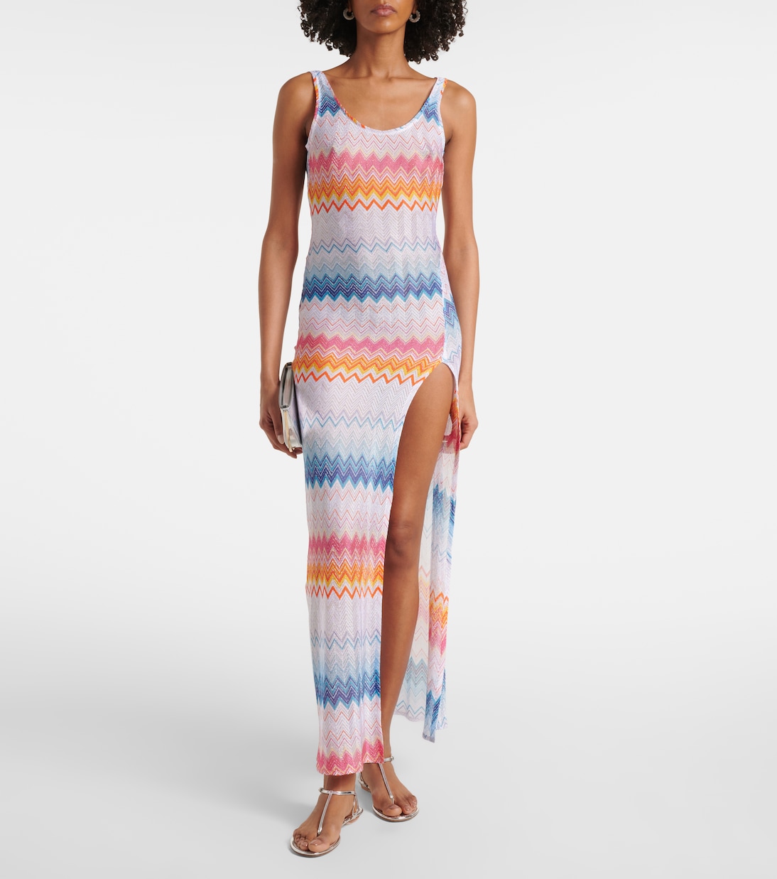 Vestido de playa de lamé en zigzag | Missoni