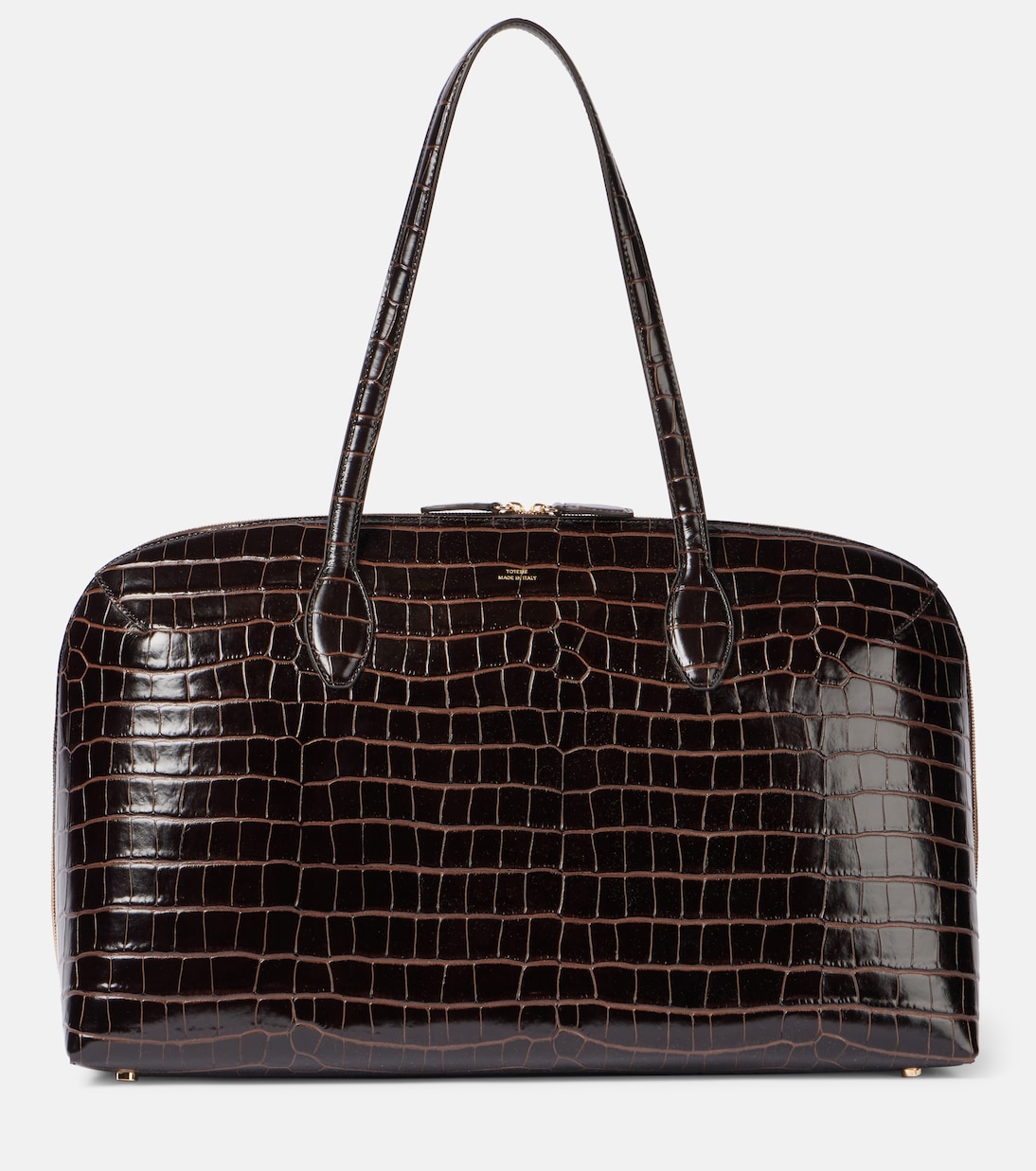 Croc-effect leather tote bag | Toteme