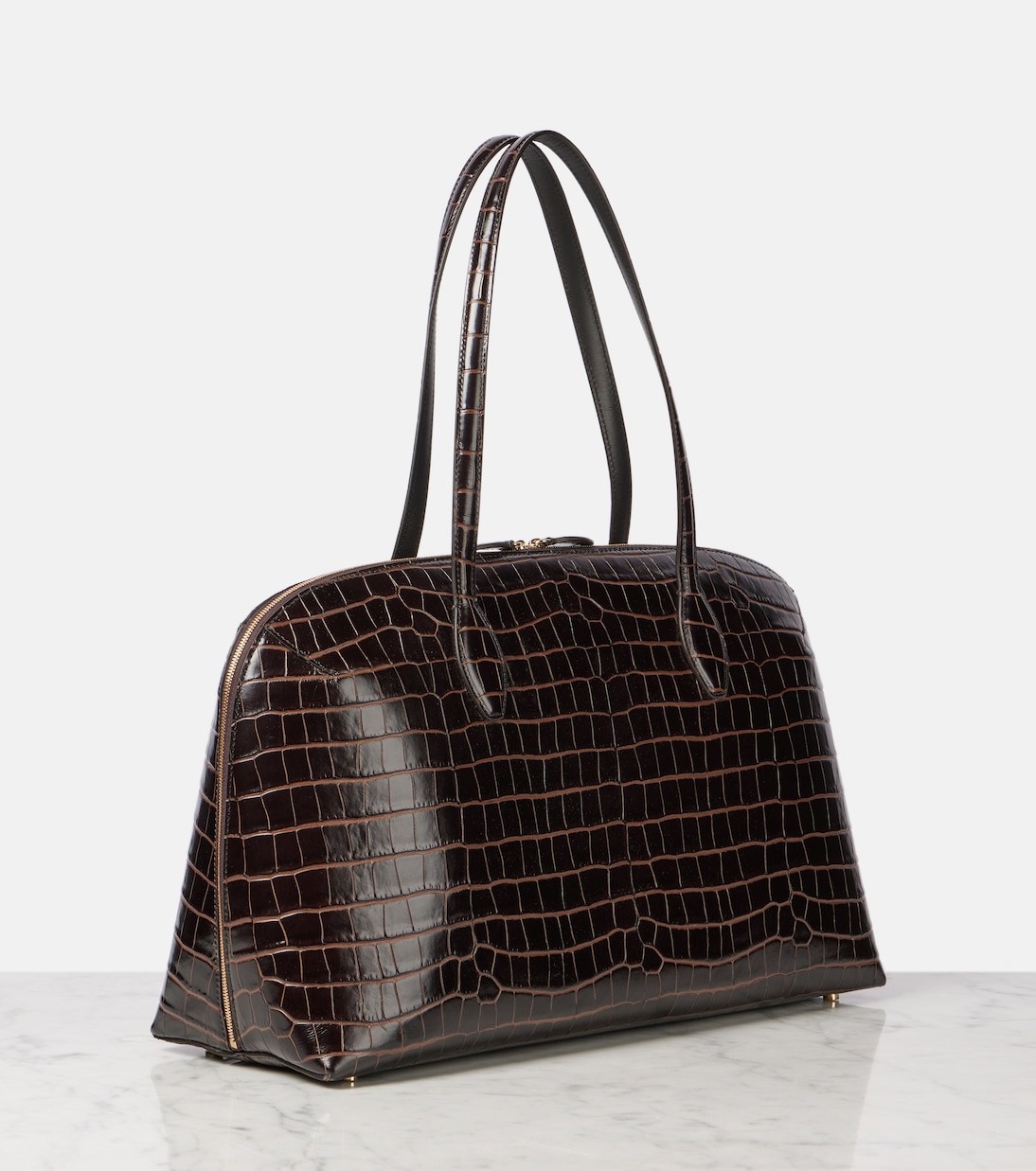 Croc-effect leather tote bag | Toteme