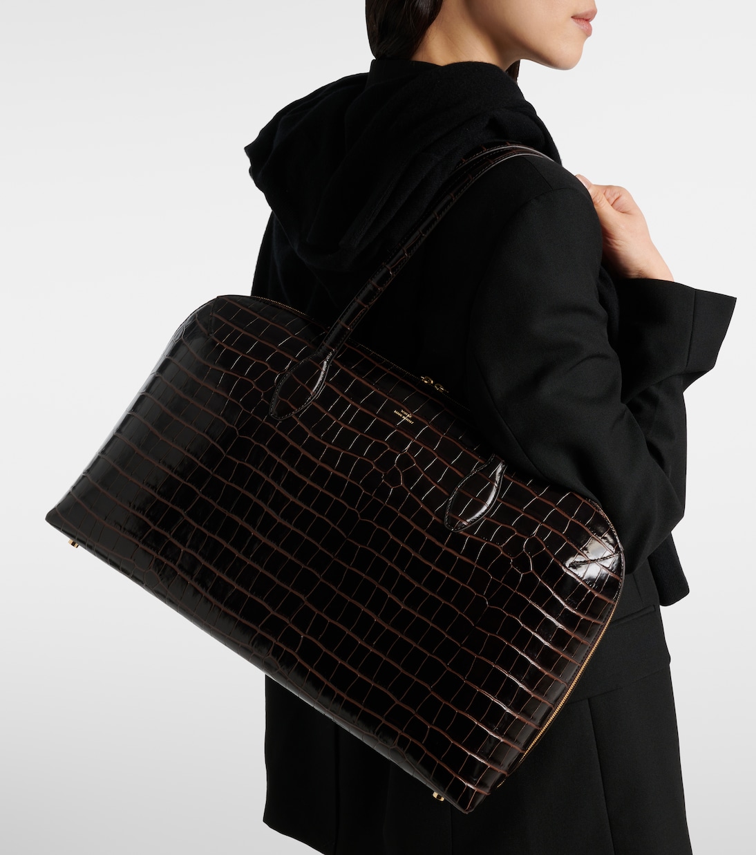 Croc-effect leather tote bag | Toteme