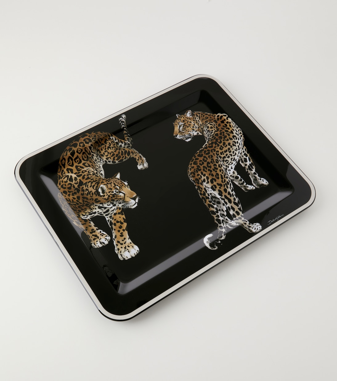 Double Leopardo Medium wooden tray | Dolce&Gabbana Casa