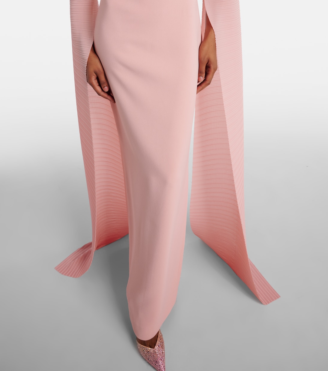 Robe longue Naomi en crêpe | Solace London