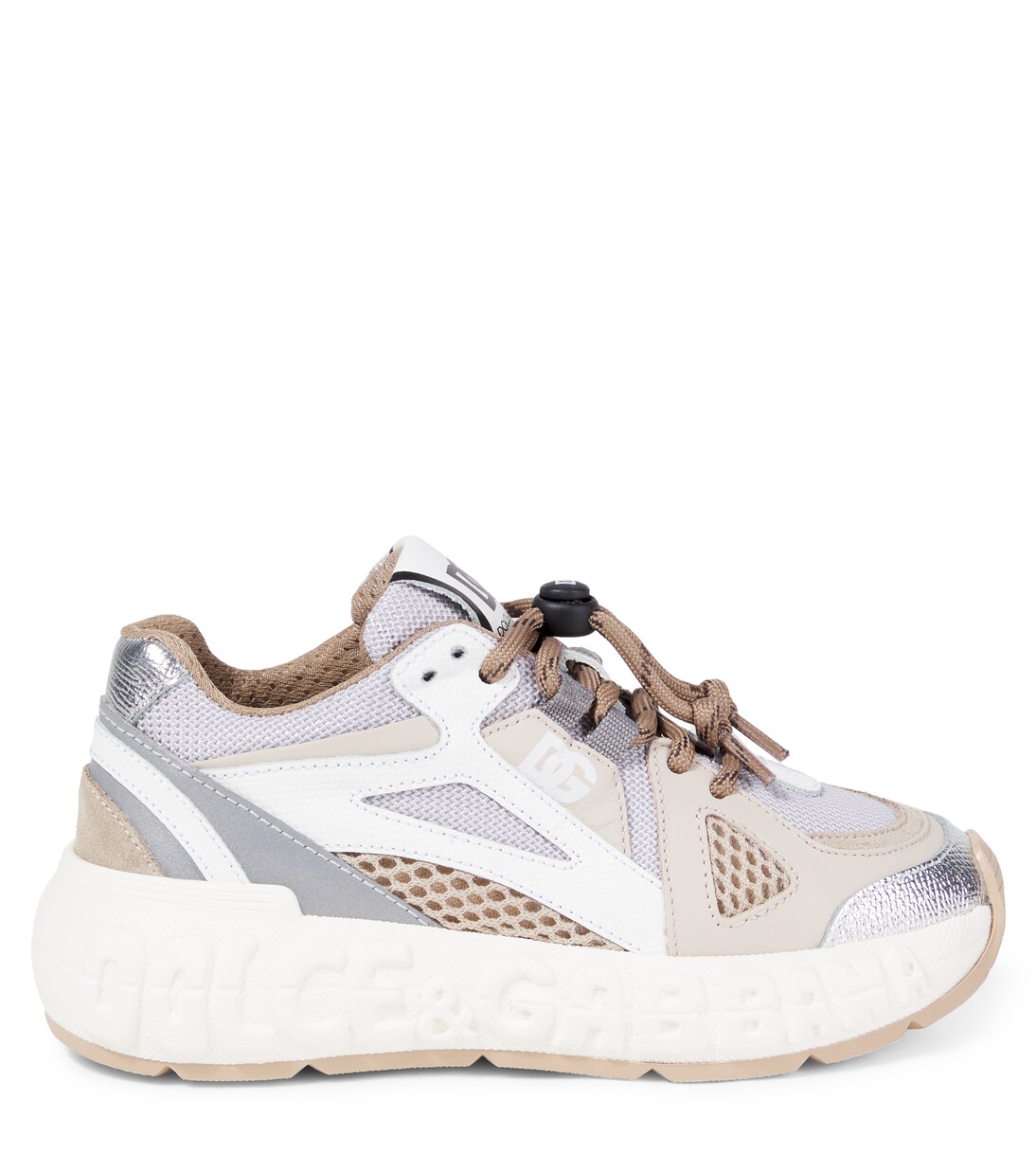 Zapatillas DG de piel con malla | Dolce&Gabbana Kids