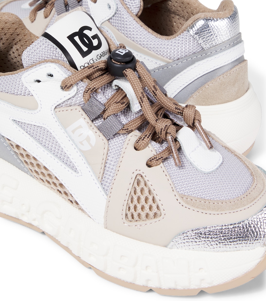 Zapatillas DG de piel con malla | Dolce&Gabbana Kids