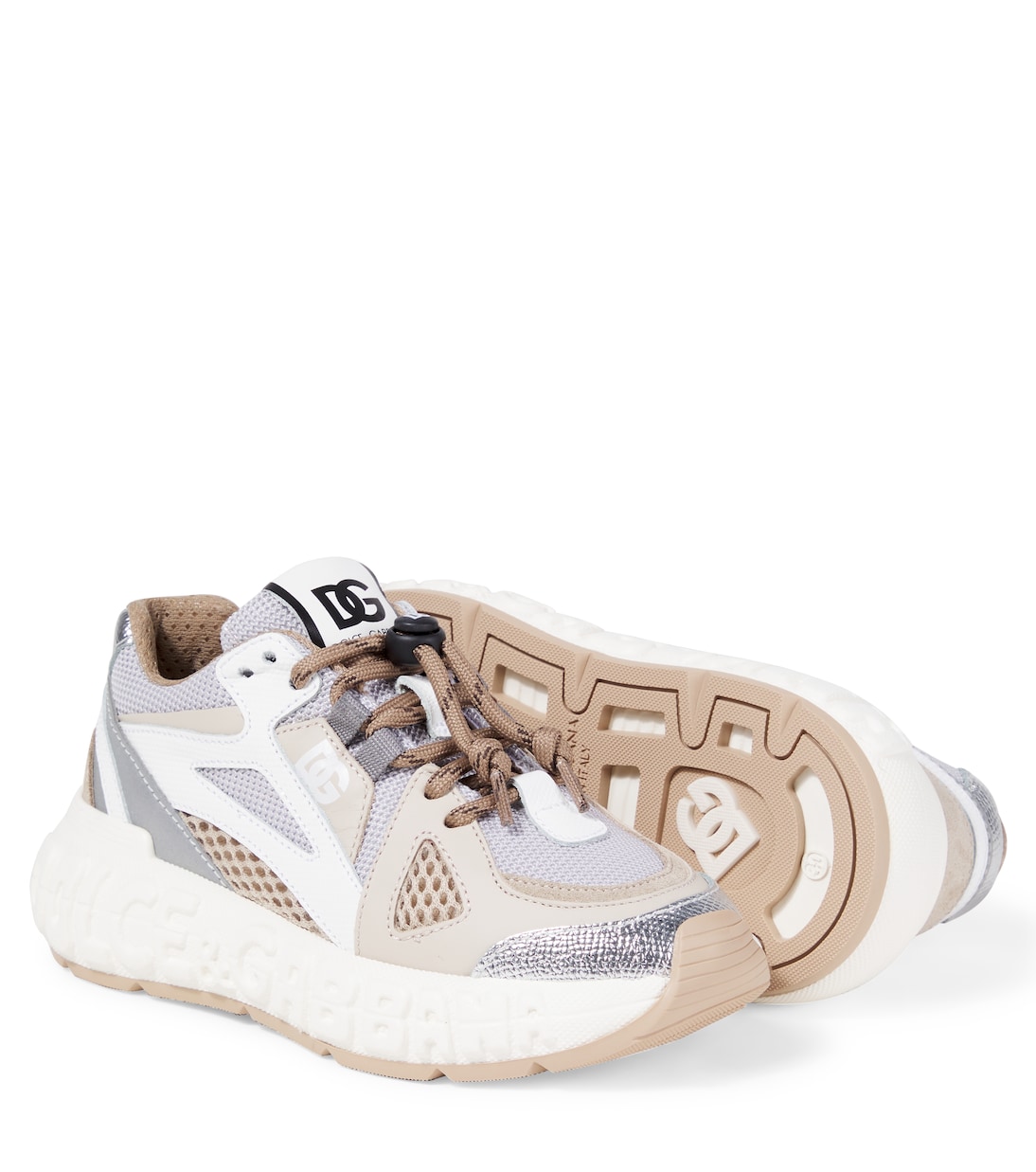 Zapatillas DG de piel con malla | Dolce&Gabbana Kids
