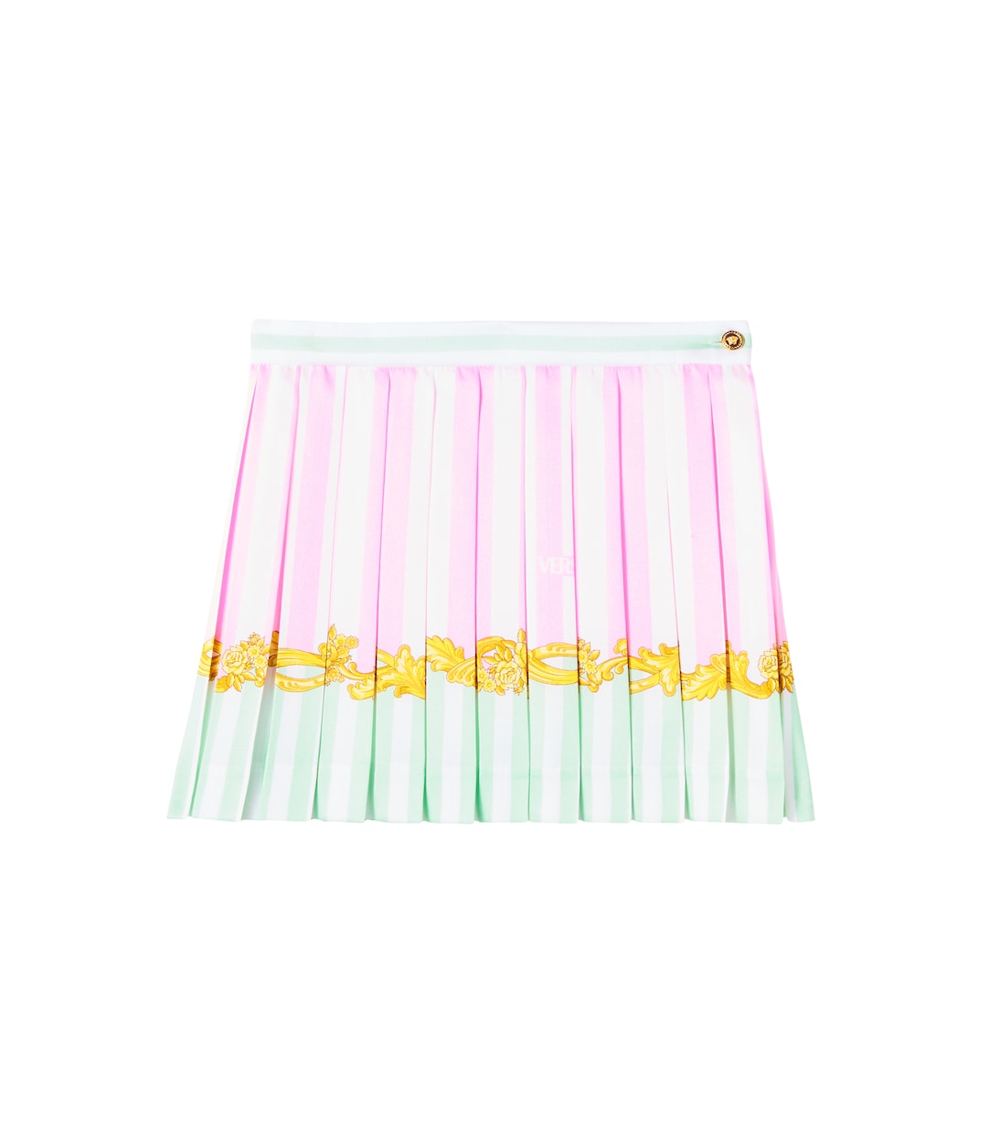 Falda de sarga plisada a rayas | Versace Kids