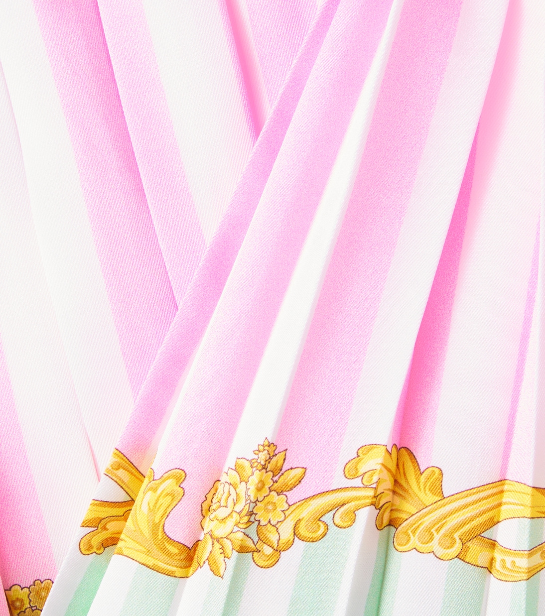 Falda de sarga plisada a rayas | Versace Kids