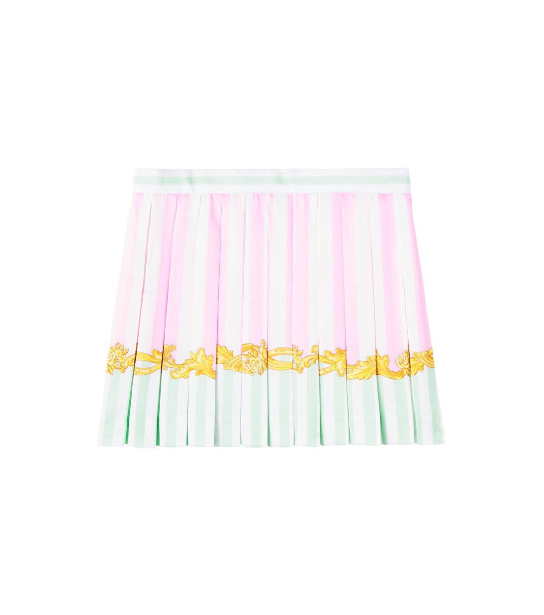 Falda de sarga plisada a rayas | Versace Kids