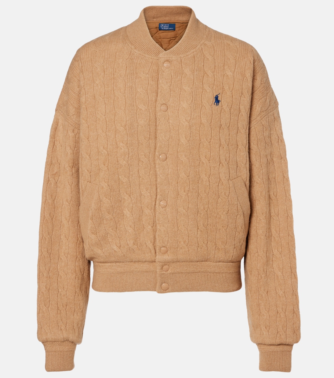 Cable-knit wool and cashmere bomber jacket | Polo Ralph Lauren