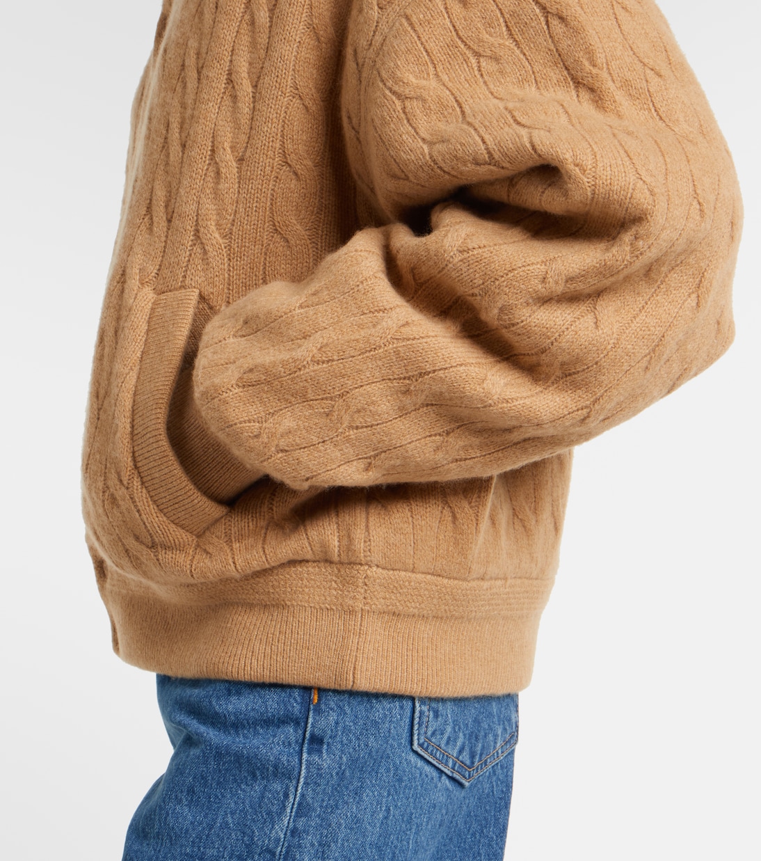 Cable-knit wool and cashmere bomber jacket | Polo Ralph Lauren