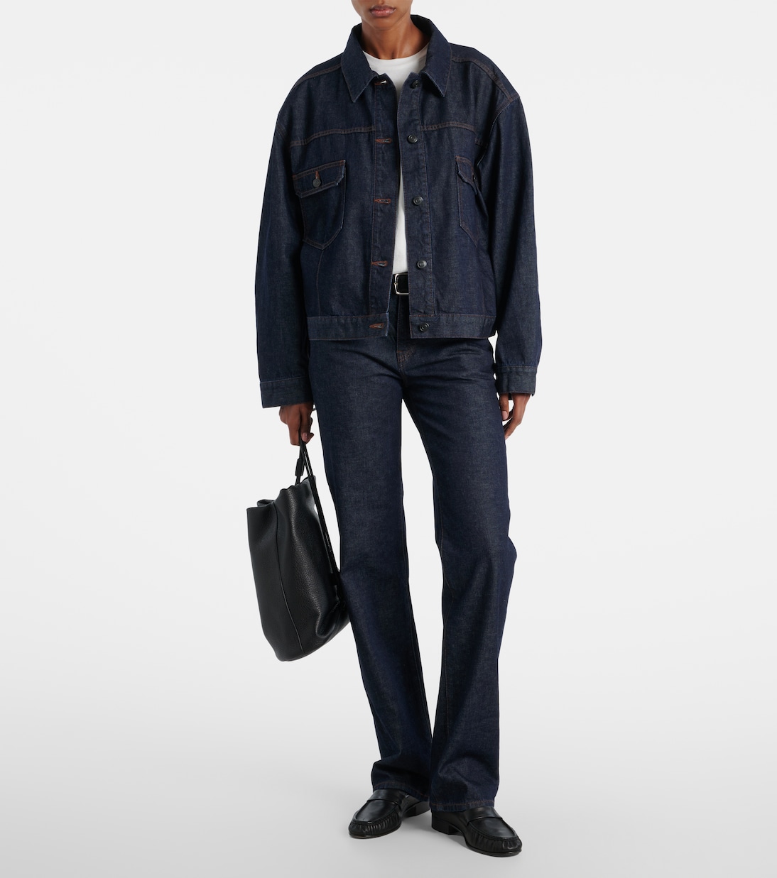 Carlyl mid-rise straight jeans | The Row