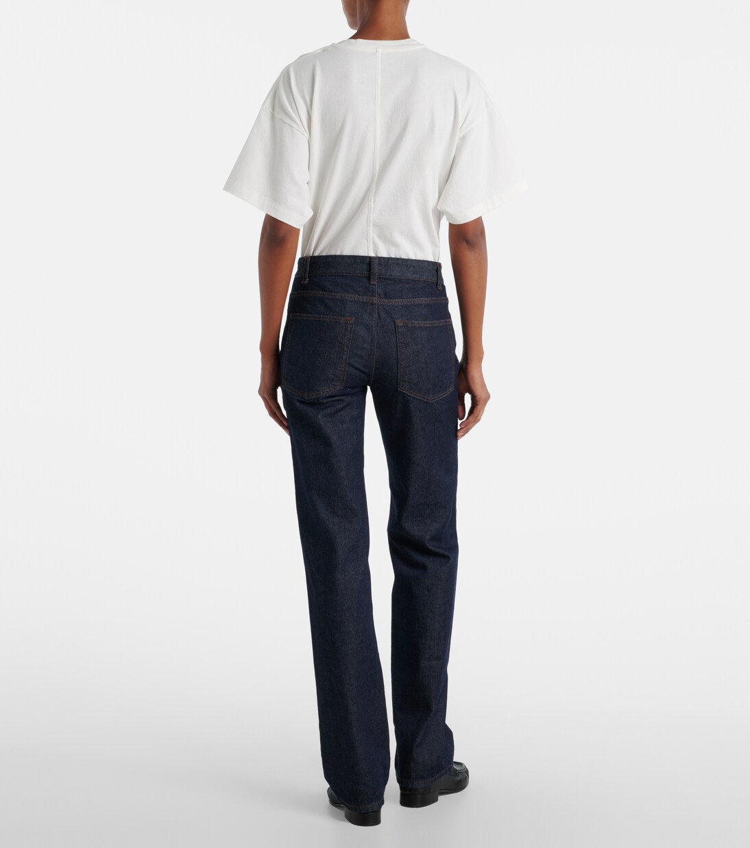 Carlyl mid-rise straight jeans | The Row