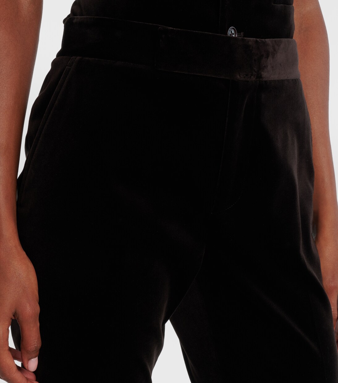 Cotton-blend velvet straight pants | Ralph Lauren Collection