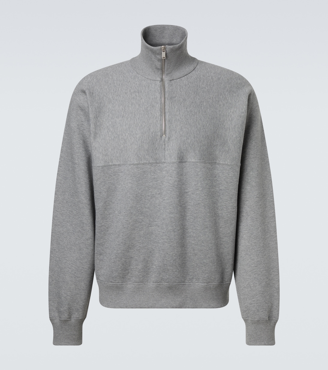 Cotton terry half-zip sweatshirt | Jil Sander