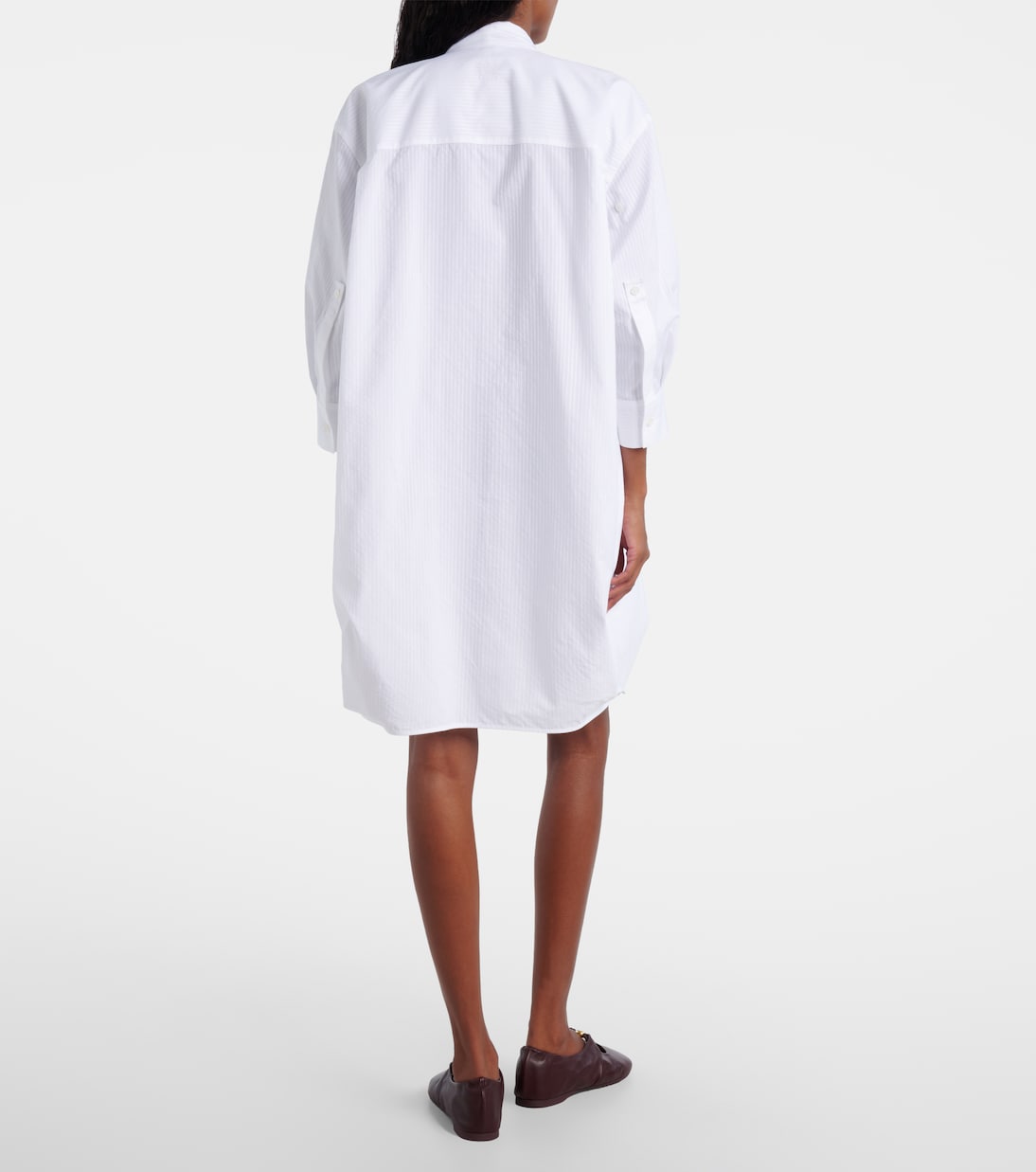 Draped cotton poplin shirt dress | Loewe