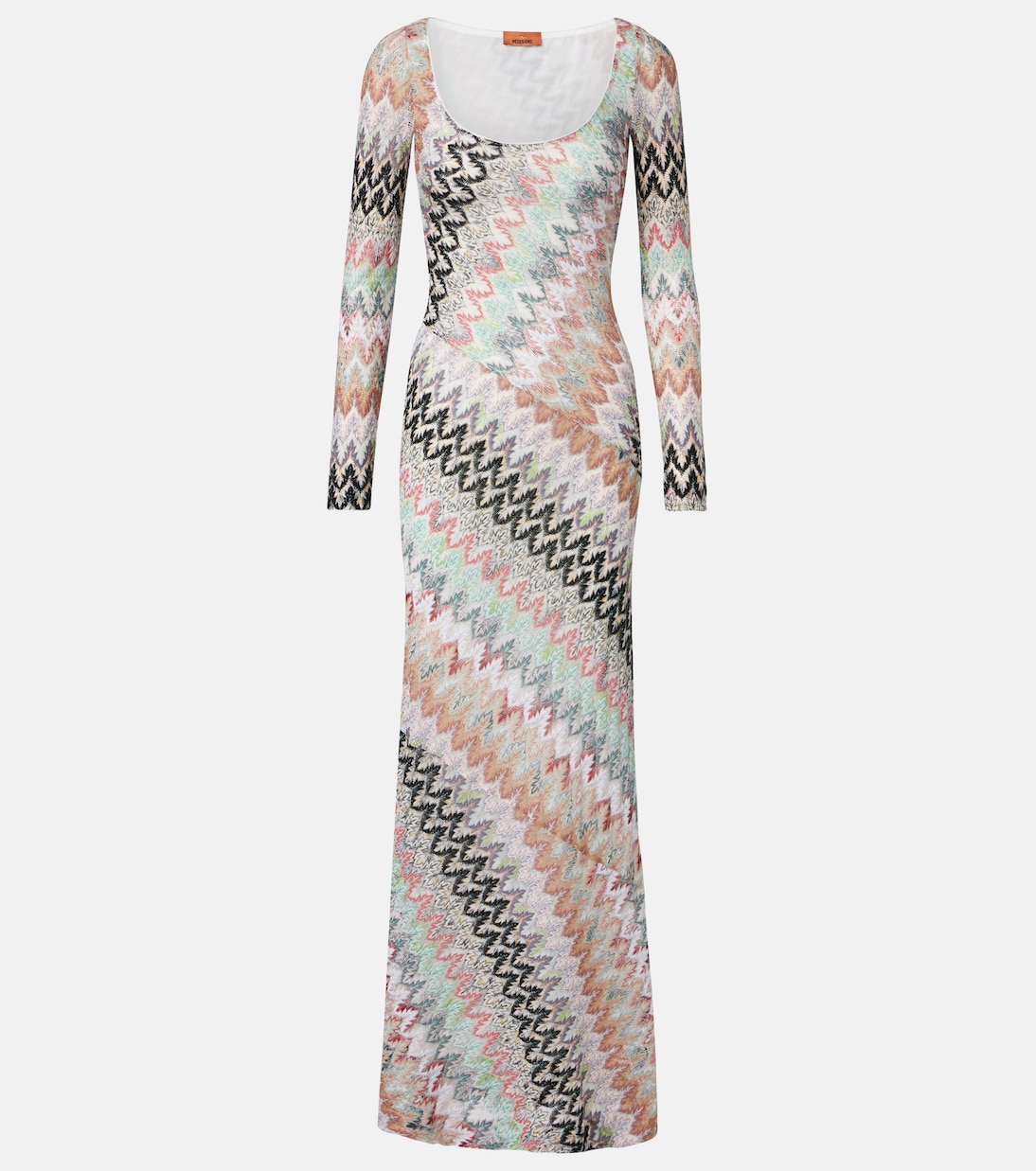 Zigzag lamé maxi dress | Missoni