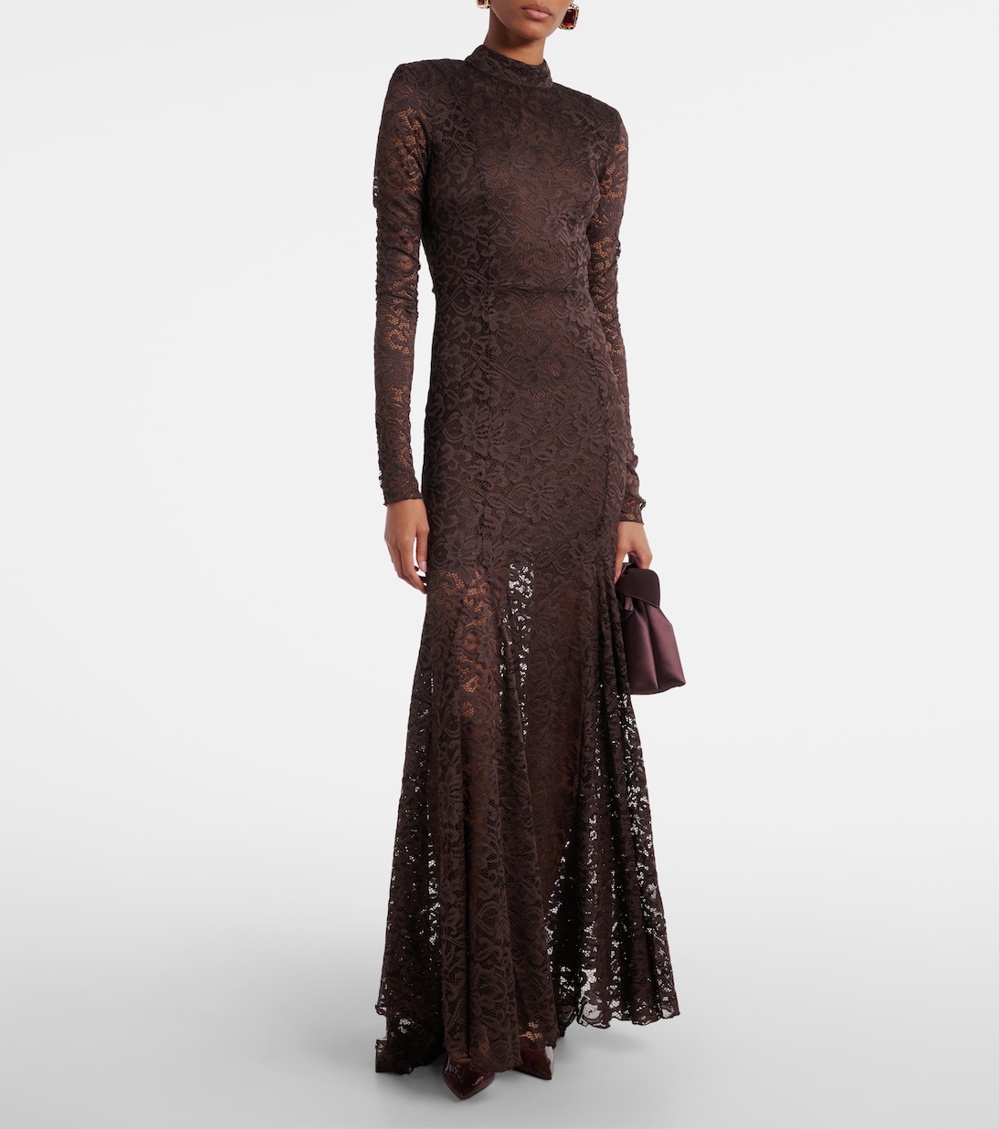 Open-back floral lace  gown | Rotate