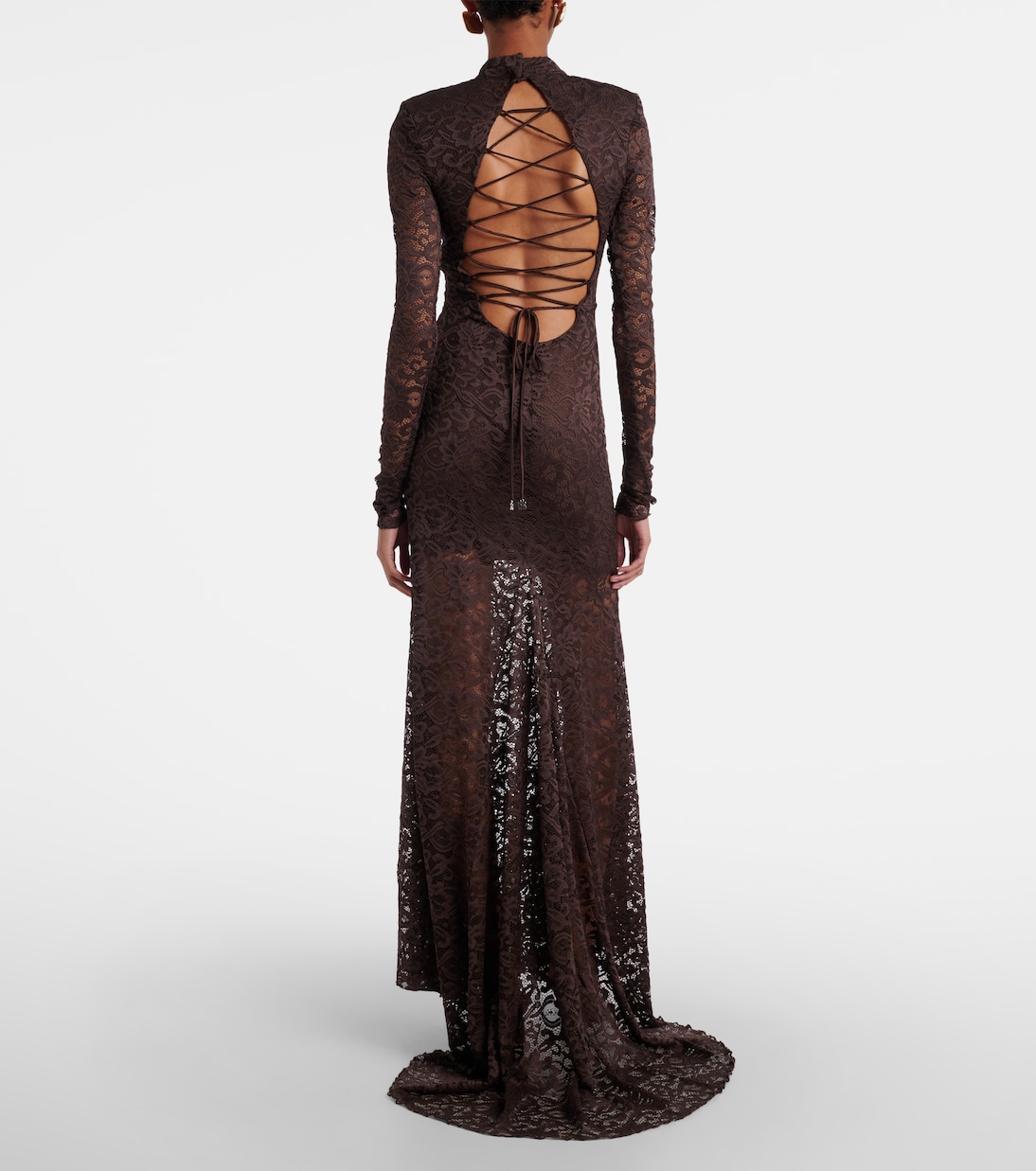 Open-back floral lace  gown | Rotate