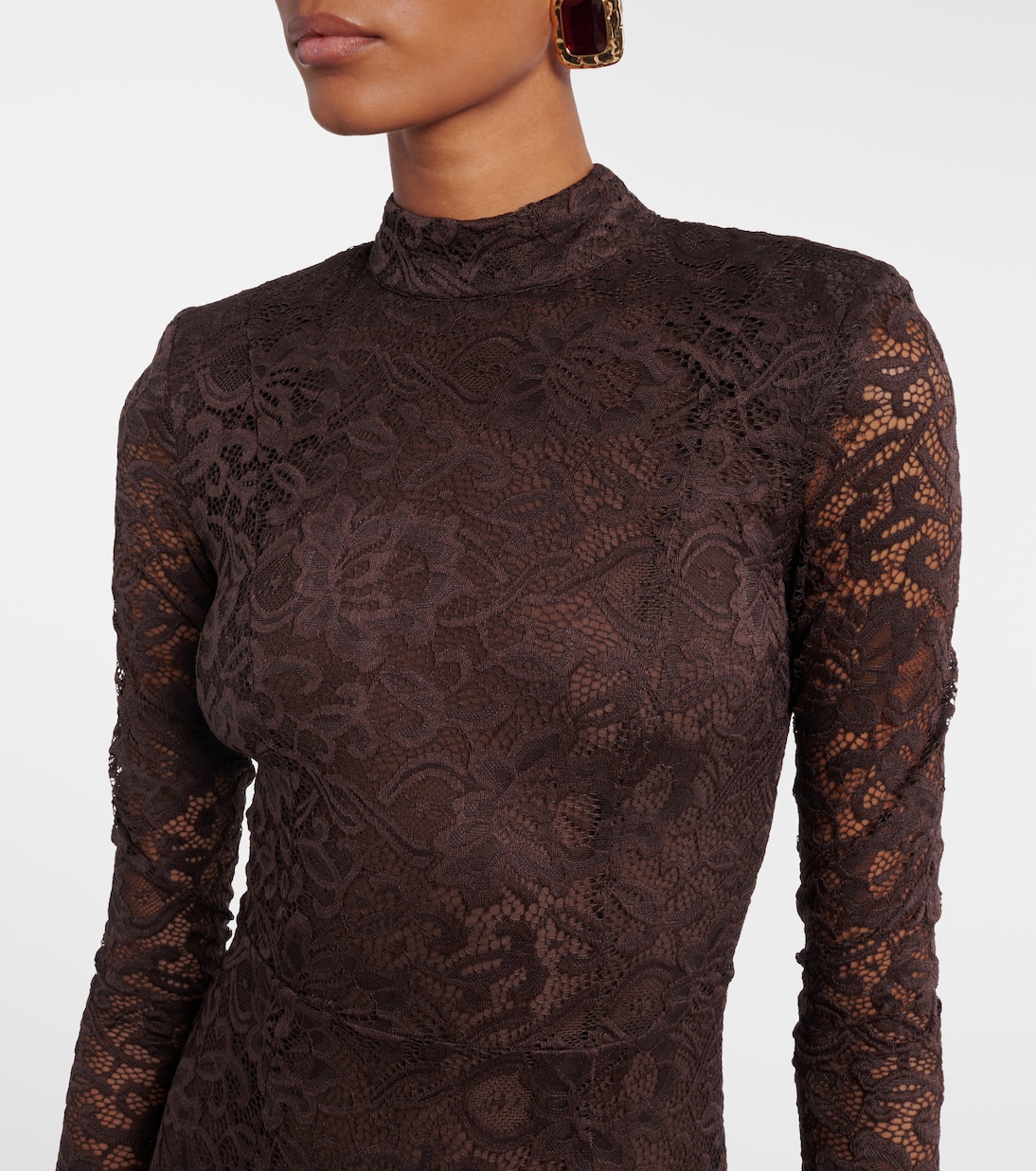 Open-back floral lace  gown | Rotate