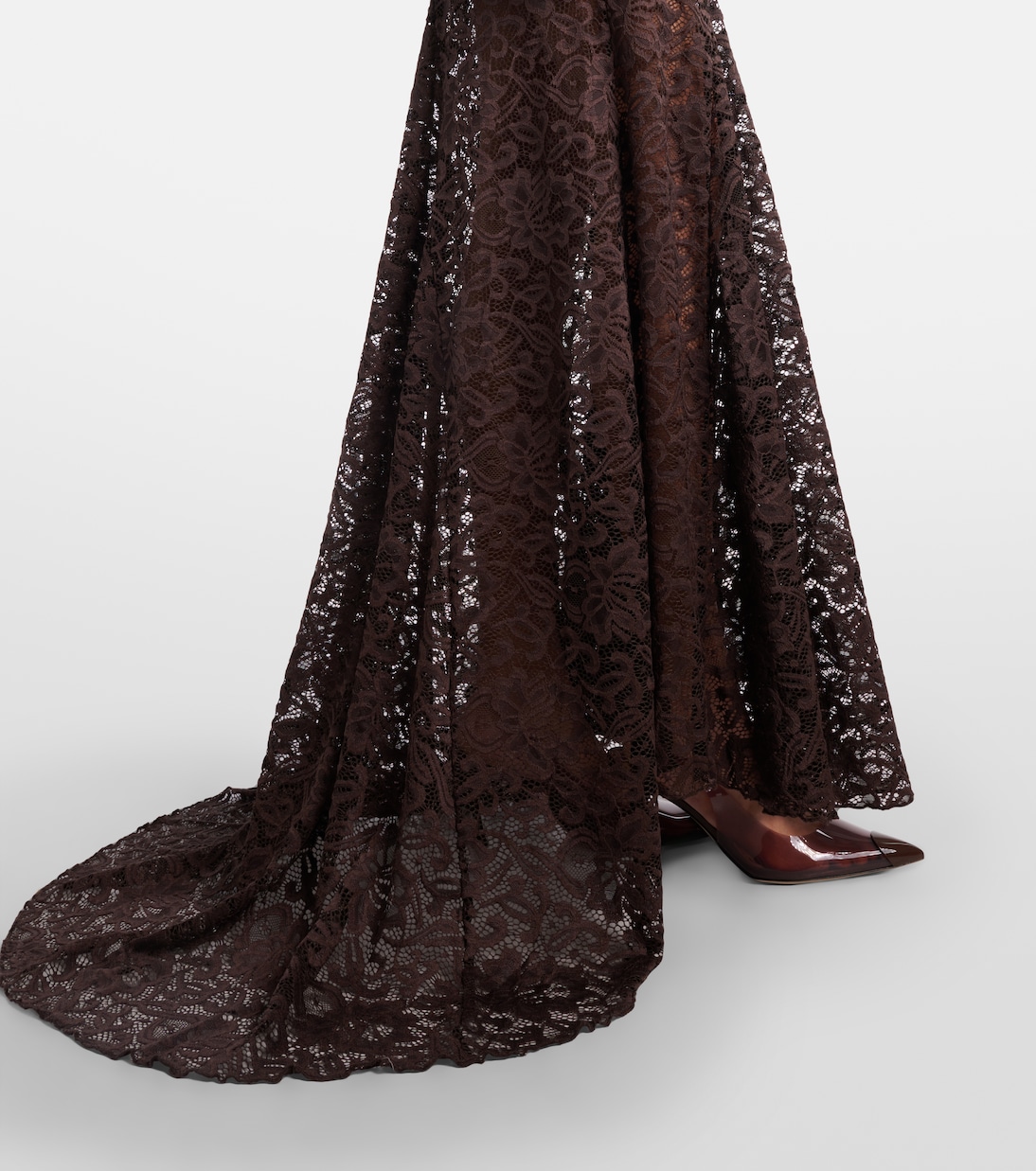 Open-back floral lace  gown | Rotate