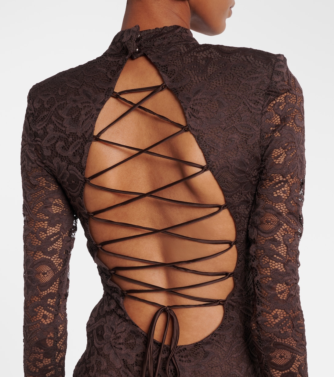 Open-back floral lace  gown | Rotate