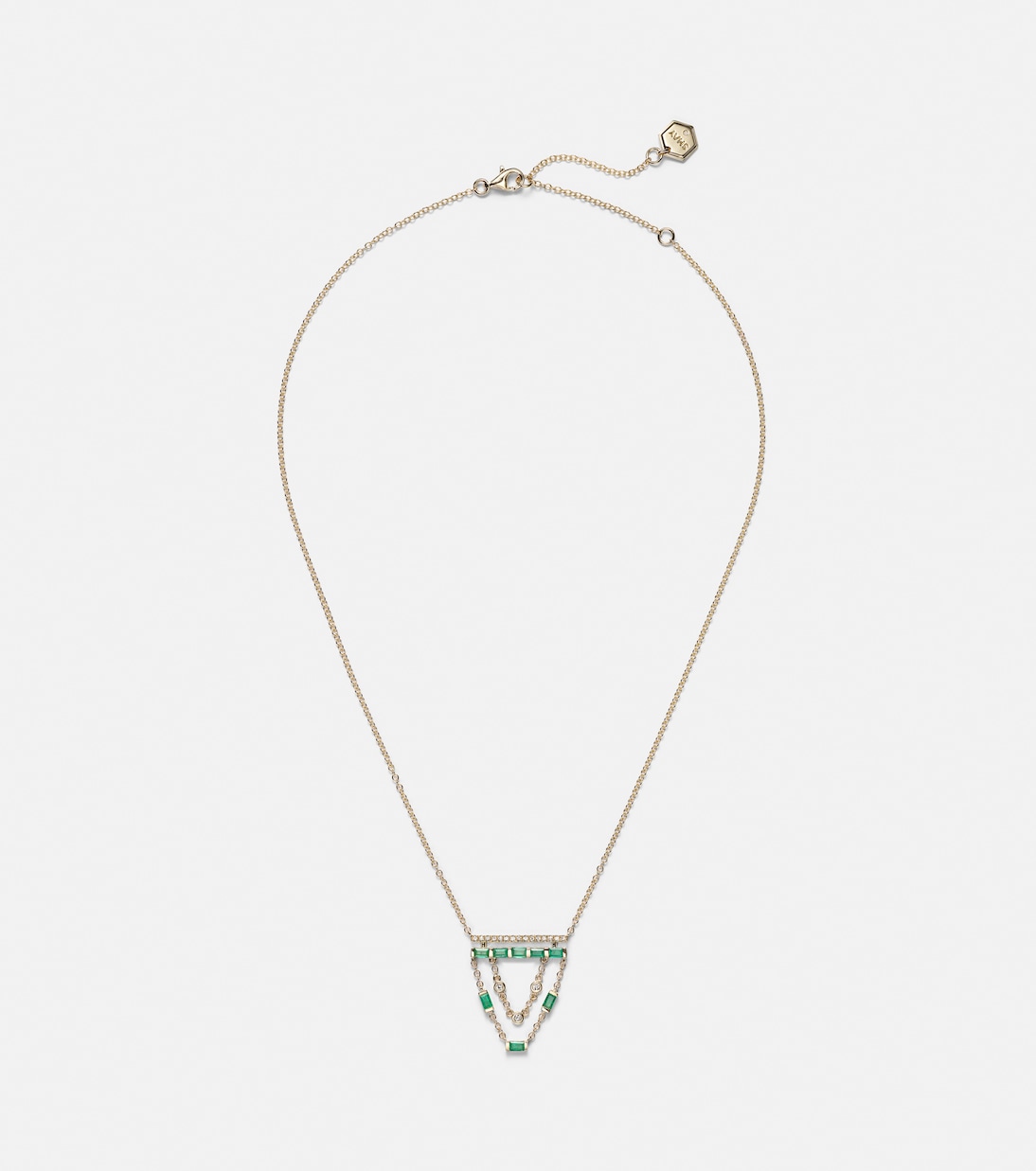 Halskette aus 18kt Gelbgold mit Diamanten und Smaragden | Shay Jewelry
