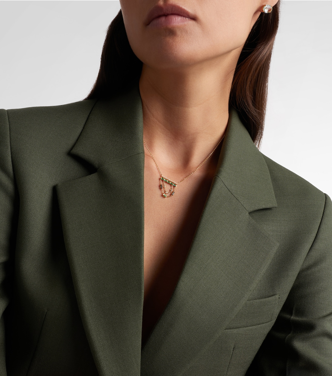 Halskette aus 18kt Gelbgold mit Diamanten und Smaragden | Shay Jewelry