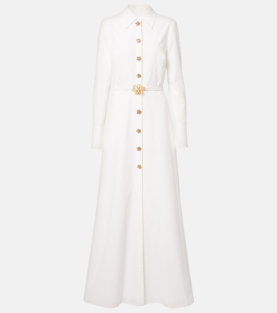 Belted cotton poplin shirt dress | Oscar de la Renta