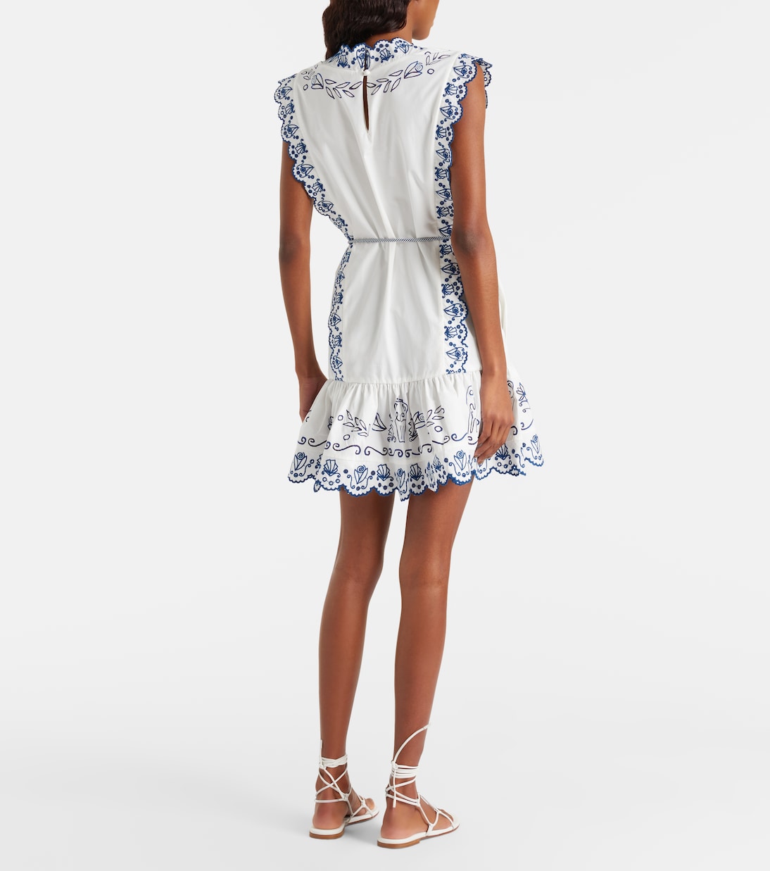 Vestido corto Leela de algodón bordado | Alémais