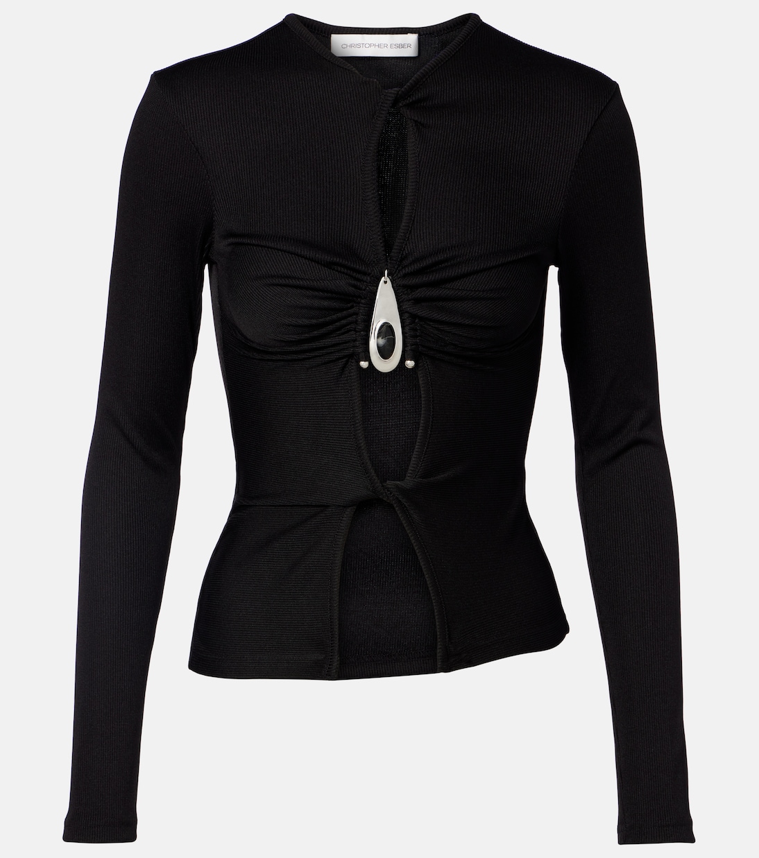 Cutout ribbed-knit top | Christopher Esber