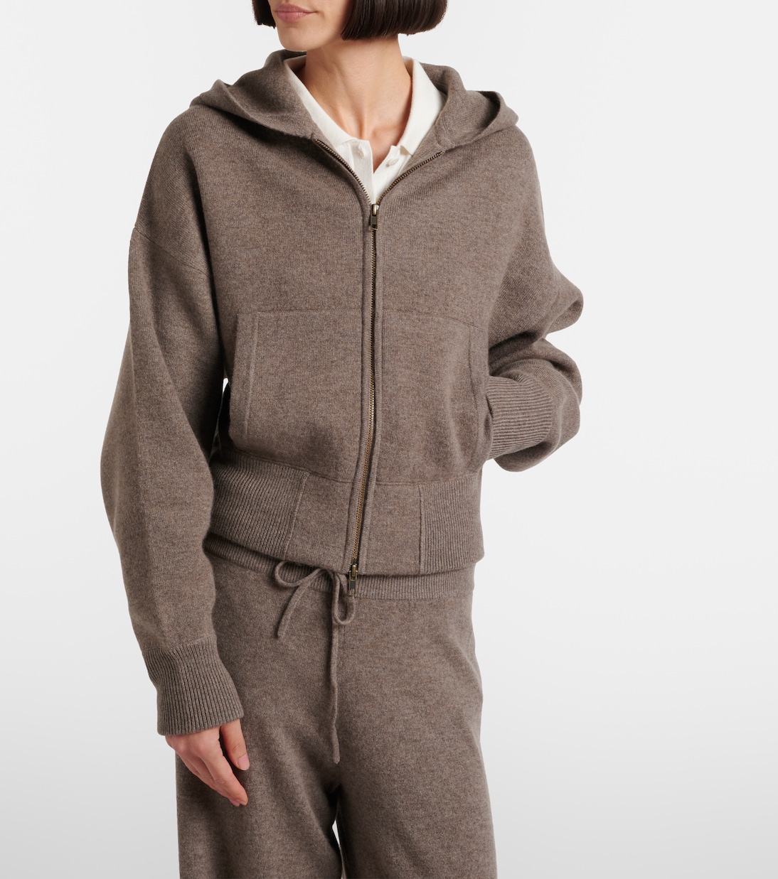 Felpa con cappuccio Lilia in cashmere con zip | Lisa Yang