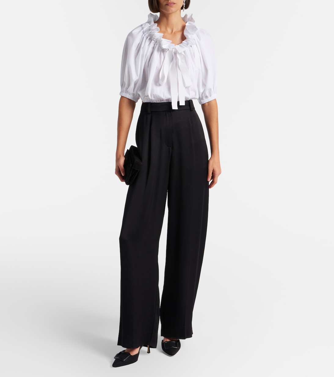 Top raccourci à volants de coton | Patou