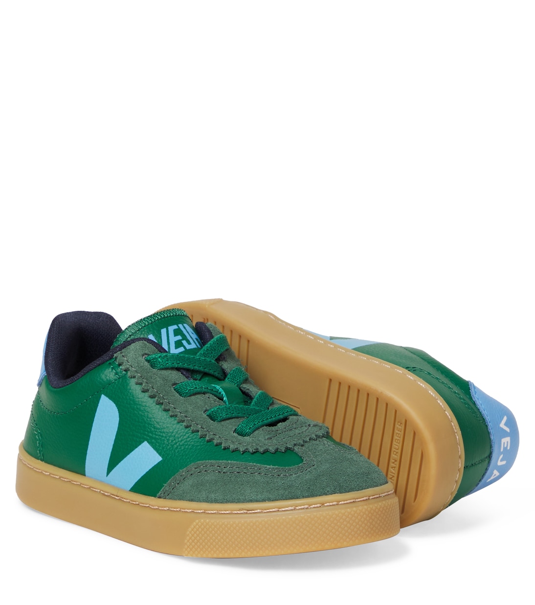 Volley suede-trimmed leather sneakers | Veja Kids