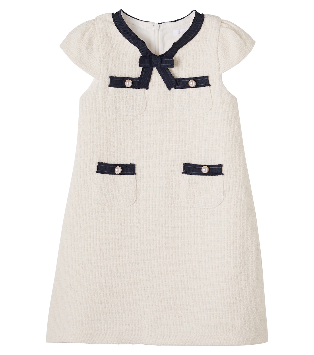 Bow-detail tweed dress | Patachou