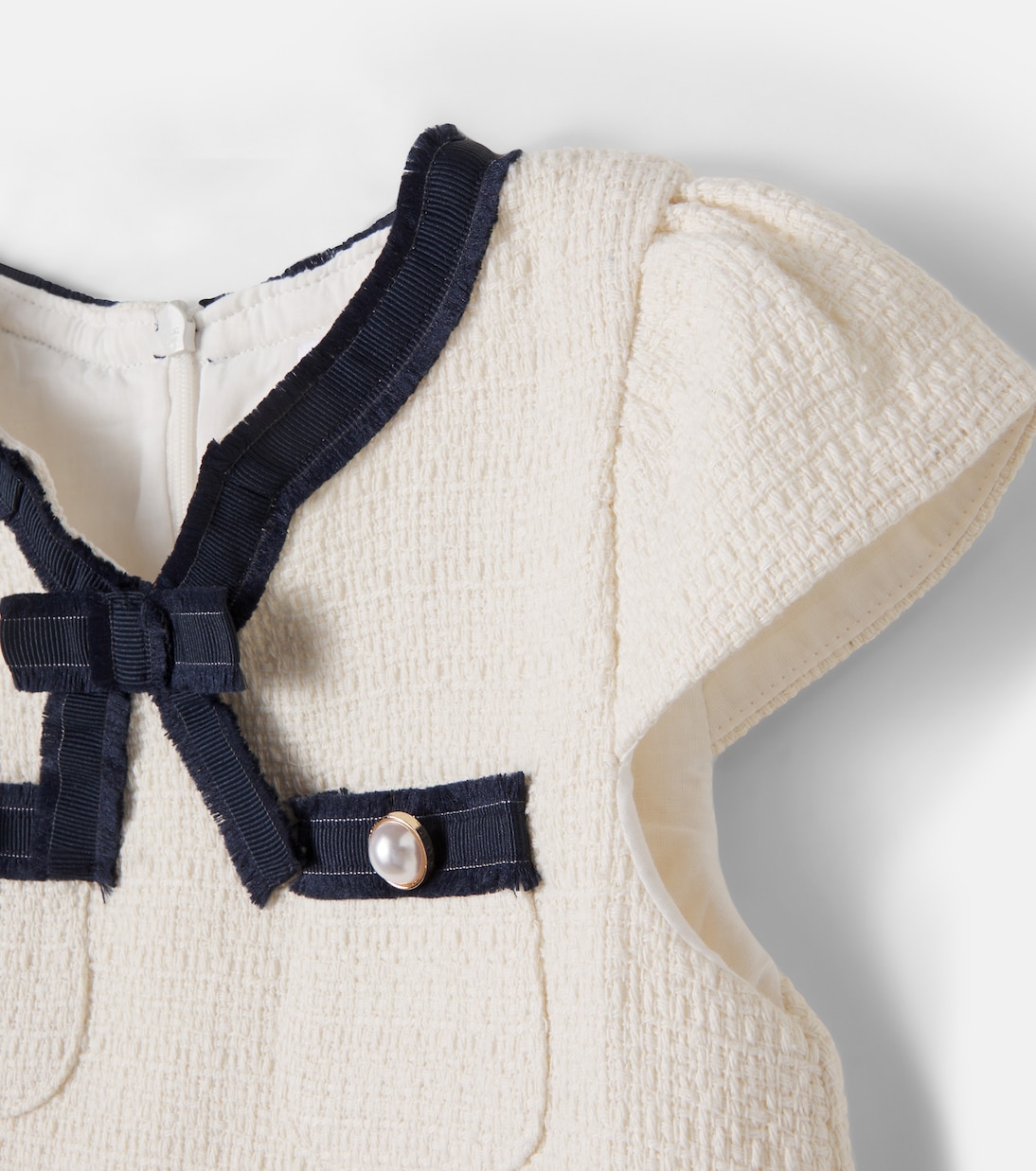 Bow-detail tweed dress | Patachou