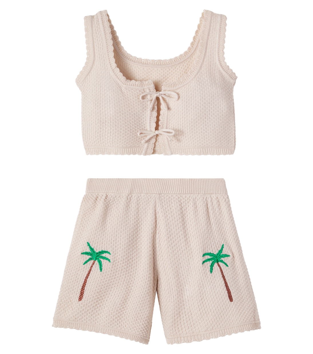 Embroidered cotton-blend top and shorts set | Pepita&Me