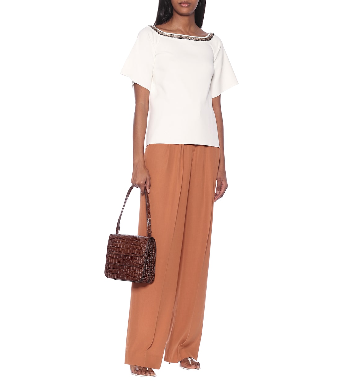 Embroidered compact-knit top | Stella McCartney