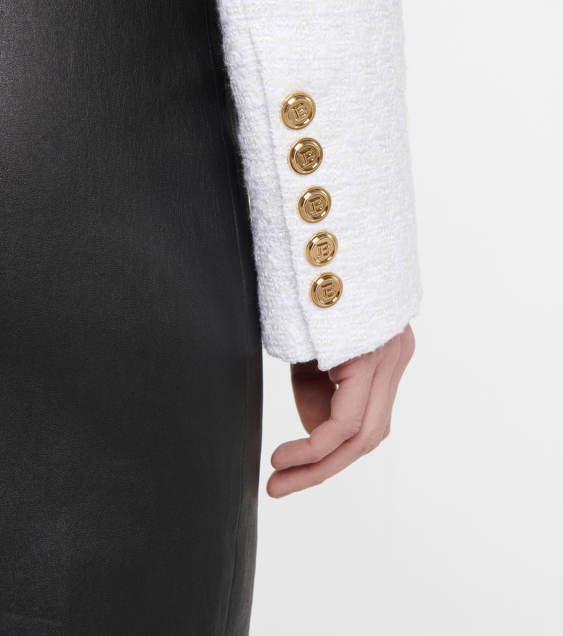 Blazer de tweed en mezcla de algodón | Balmain