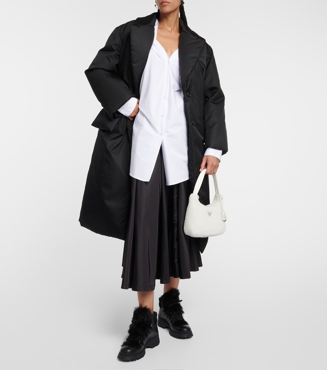 Borsa a spalla Re-Edition 2000 in shearling | Prada