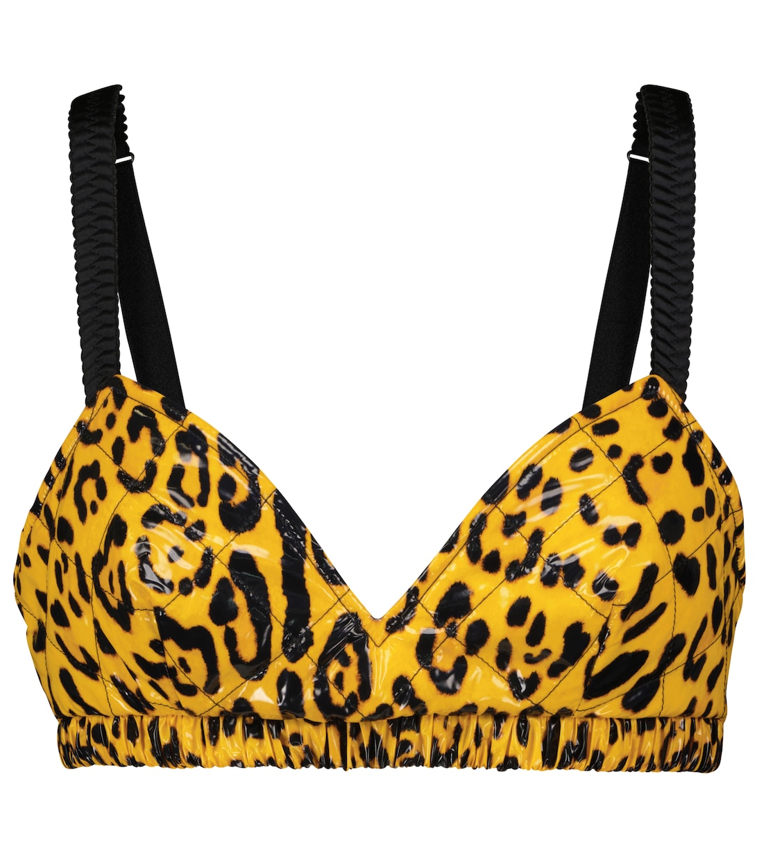 Bralette in similpelle con stampa leopardata | Dolce&Gabbana