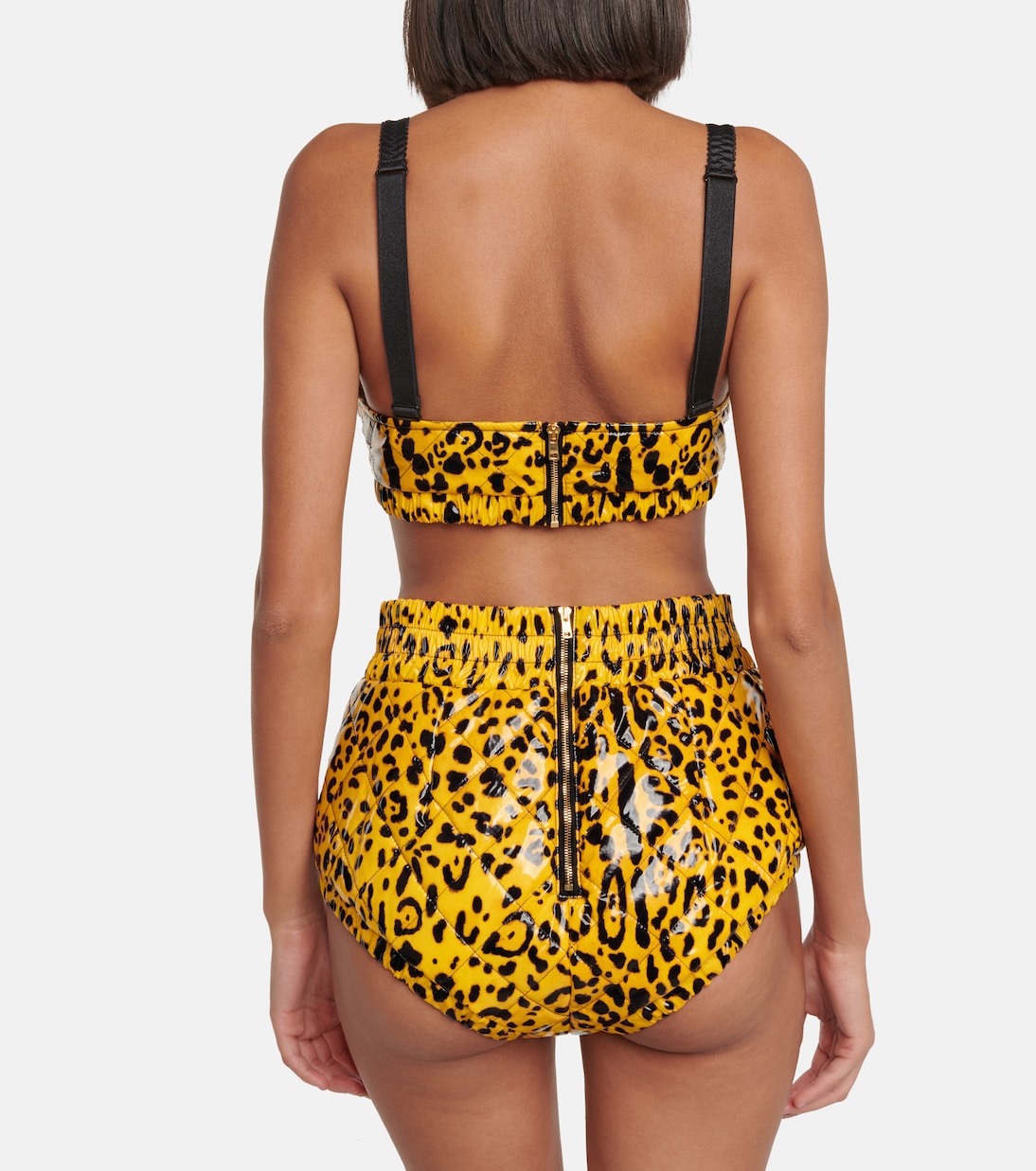 Bralette in similpelle con stampa leopardata | Dolce&Gabbana