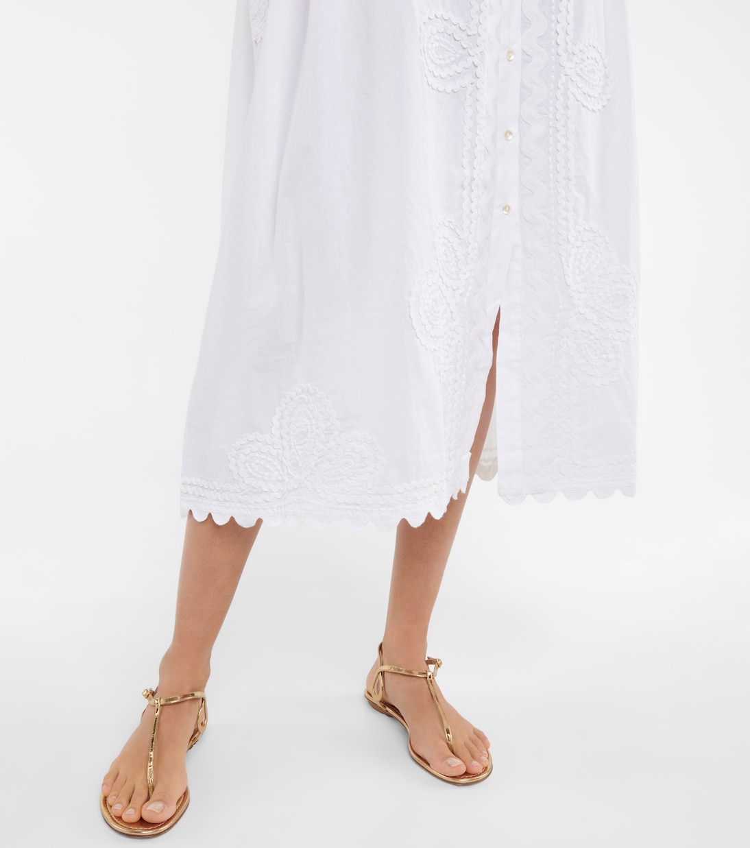 Vestido midi de algodón bordado | Juliet Dunn
