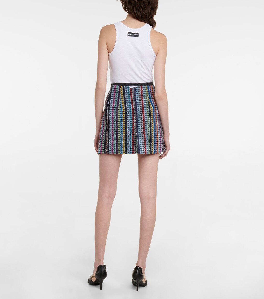 Checked cotton terry miniskirt | Marine Serre