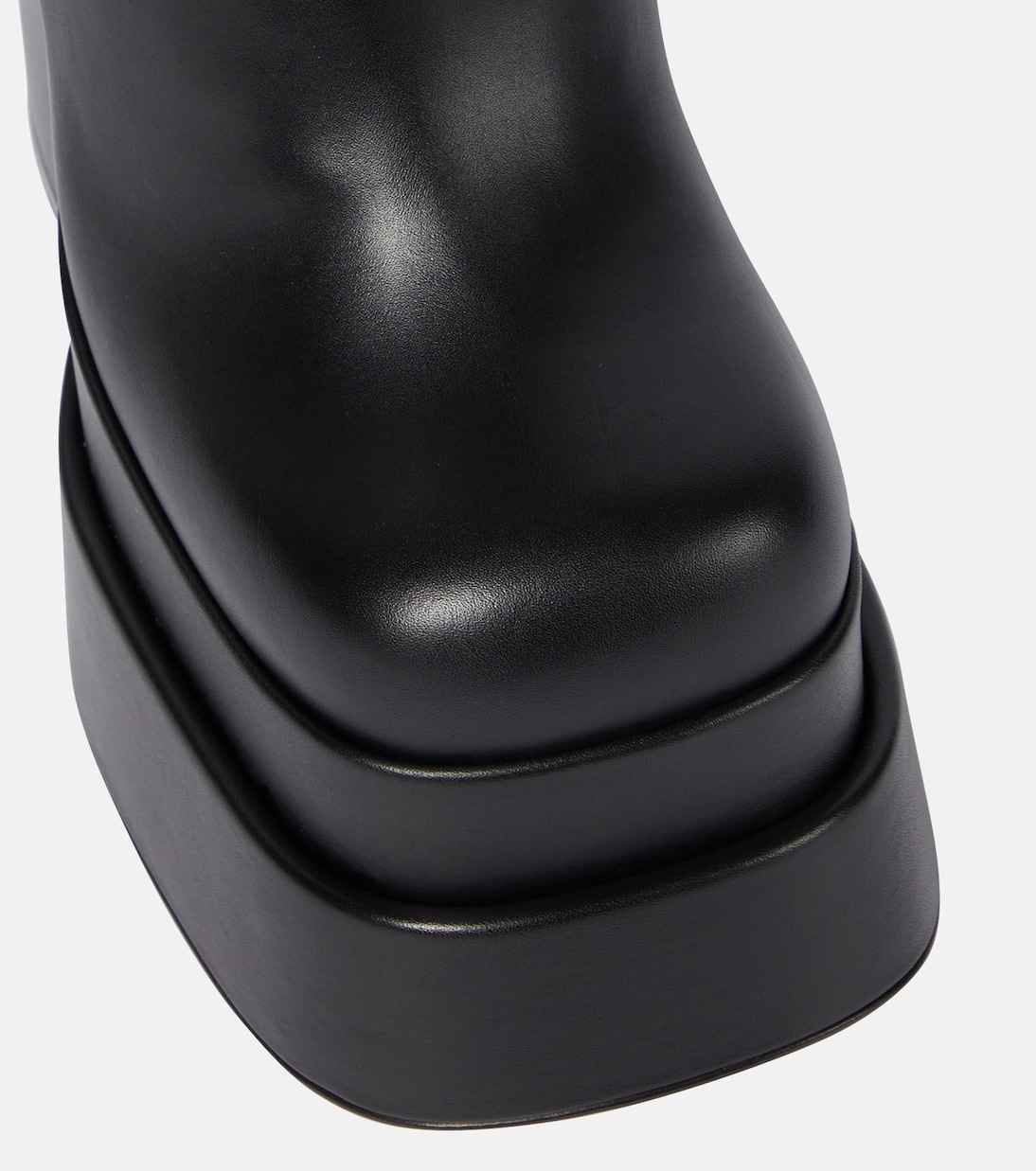 Leather platform knee-high boots | Versace