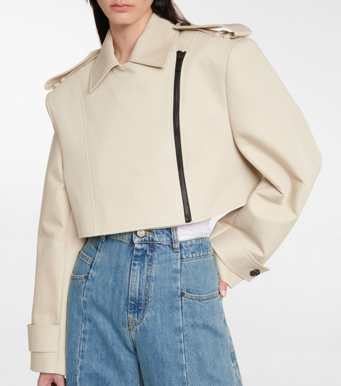 Mahis cropped cotton biker jacket | The Mannei