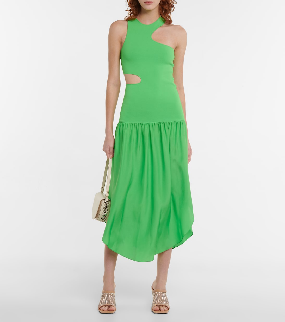 Asymmetric cutout midi dress | Stella McCartney