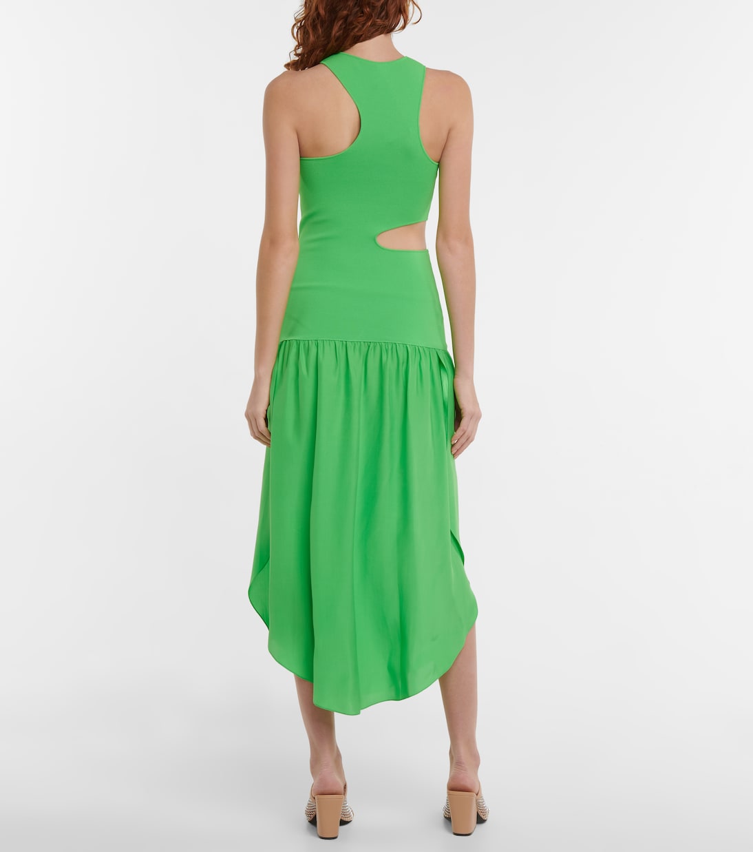 Asymmetric cutout midi dress | Stella McCartney