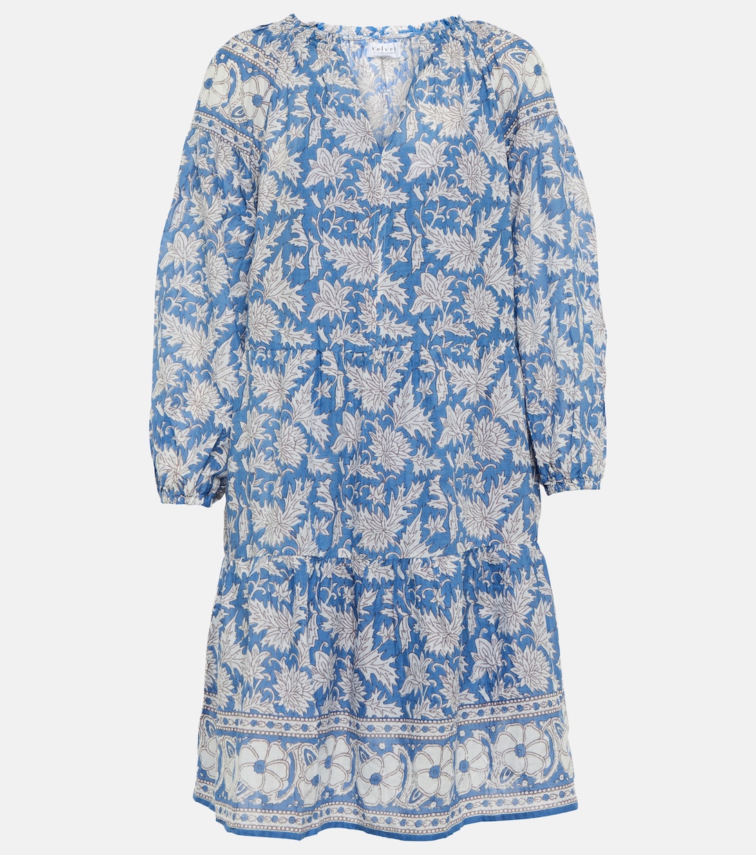 Lilah printed cotton minidress | Velvet