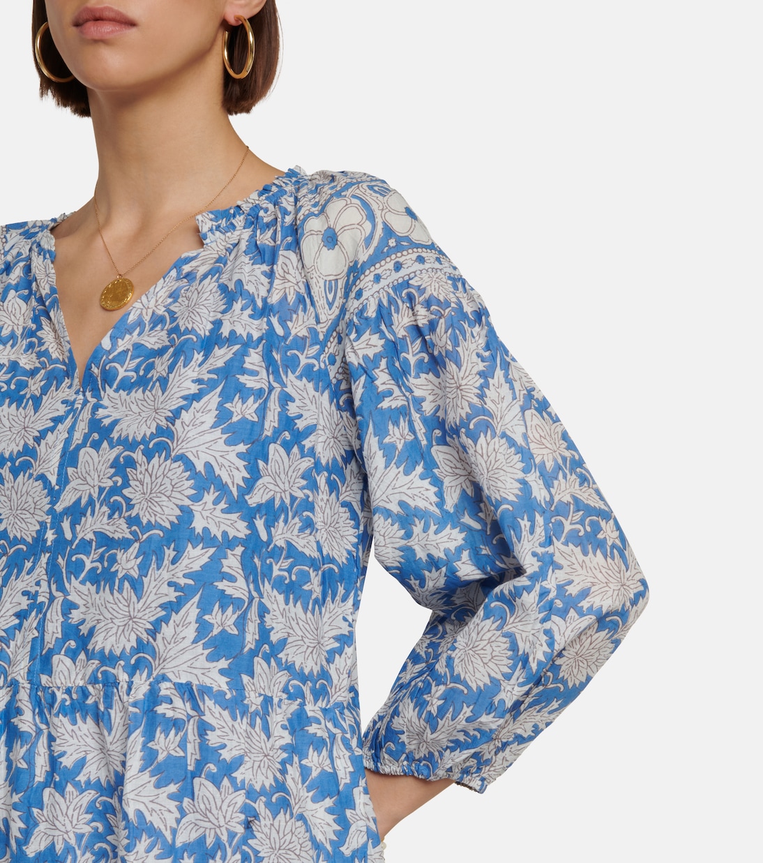Lilah printed cotton minidress | Velvet